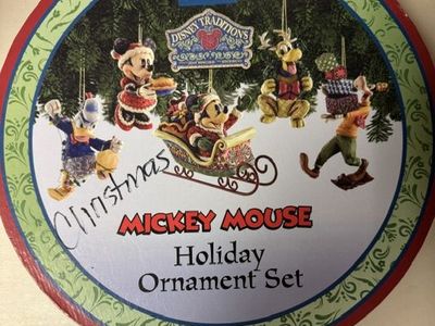 Jim Shore-Disney Traditions Mickey Mouse Holiday Ornament Set Jim Shore Showcase Collection