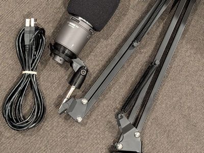 Audio Technica AT2020 USB+ Desktop Condenser Microphone with boom arm