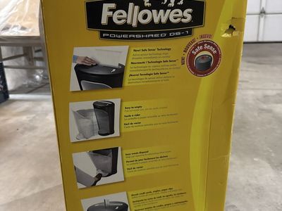 Fellowes Powershred DS-1 Paper Shredder - 4.75 Gallon Basket, Shreds Credit Cards/Staples