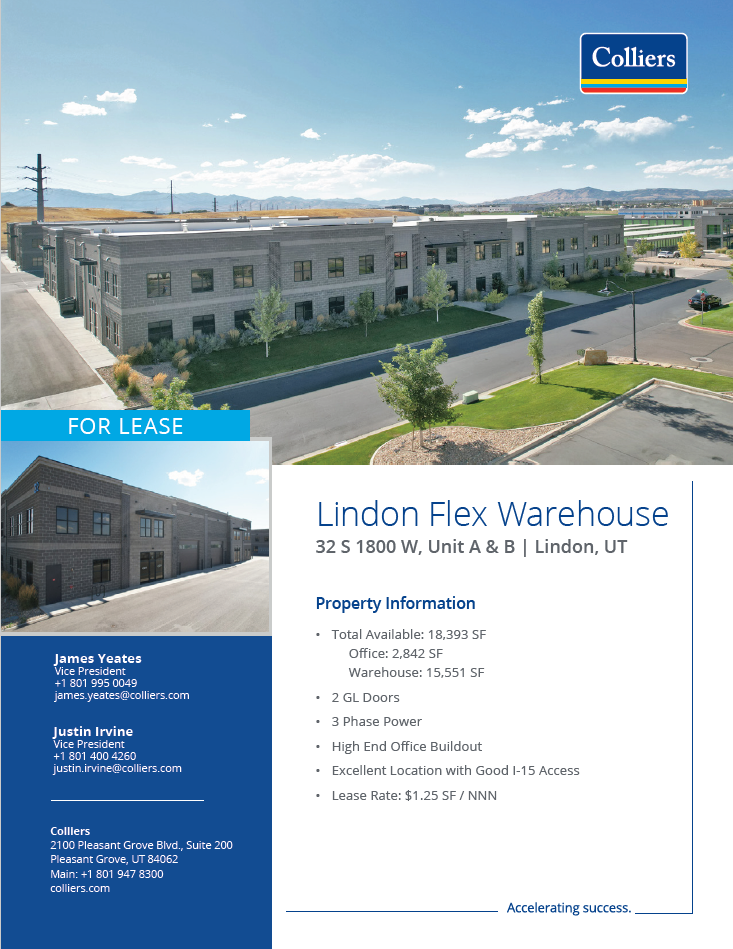 Lindon Flex/Warehouse Unit for Lease - 18,393 Available