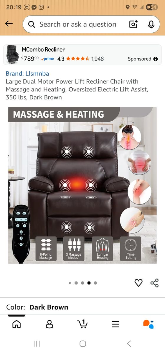 New dual motor lift chair