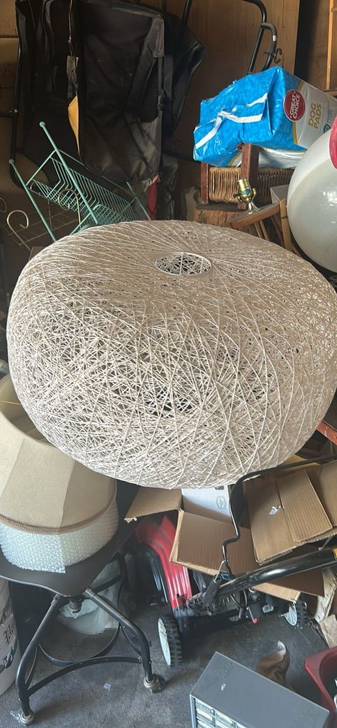 West Elm Open Weave White Pendant lamp shade only