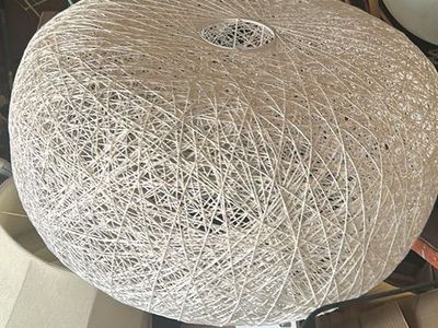 West Elm Open Weave White Pendant lamp shade only