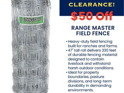*SALE* ($50 OFF) RANGE MASTER FIELD FENCE 47" X 330'