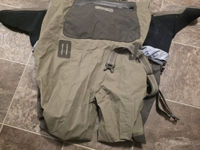 Paramount Outdoors Fishing Waders with Suspender Straps. only used on one salmon trip. I'm 5'11" 180. wear 11-12 shoe.