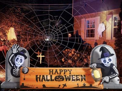 Halloween 10' Pumpkin Reaper Greetings Inflatable Graveyard Cemetery Home Decor Decoration Prop