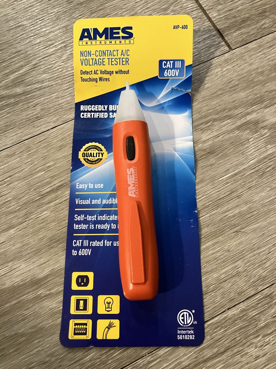 Ames Instruments Non-Contact A/C Voltage Tester CAT III 600V Detect Safely - Used Once