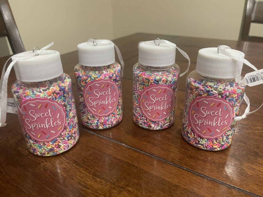 4 New Ornaments Bottles Of Sprinkles