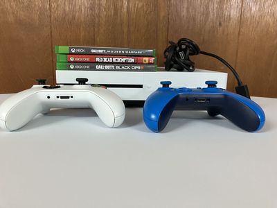 XBox One S with games and controllers