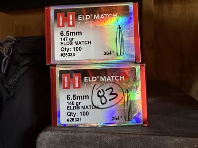 6.5 Hornady 147 & 140 eld-m