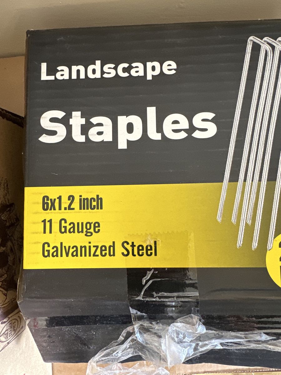 Landscape Staples 6x1.2 inch, 11 Gauge Galvanized Steel - Unused