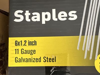 Landscape Staples 6x1.2 inch, 11 Gauge Galvanized Steel - Unused
