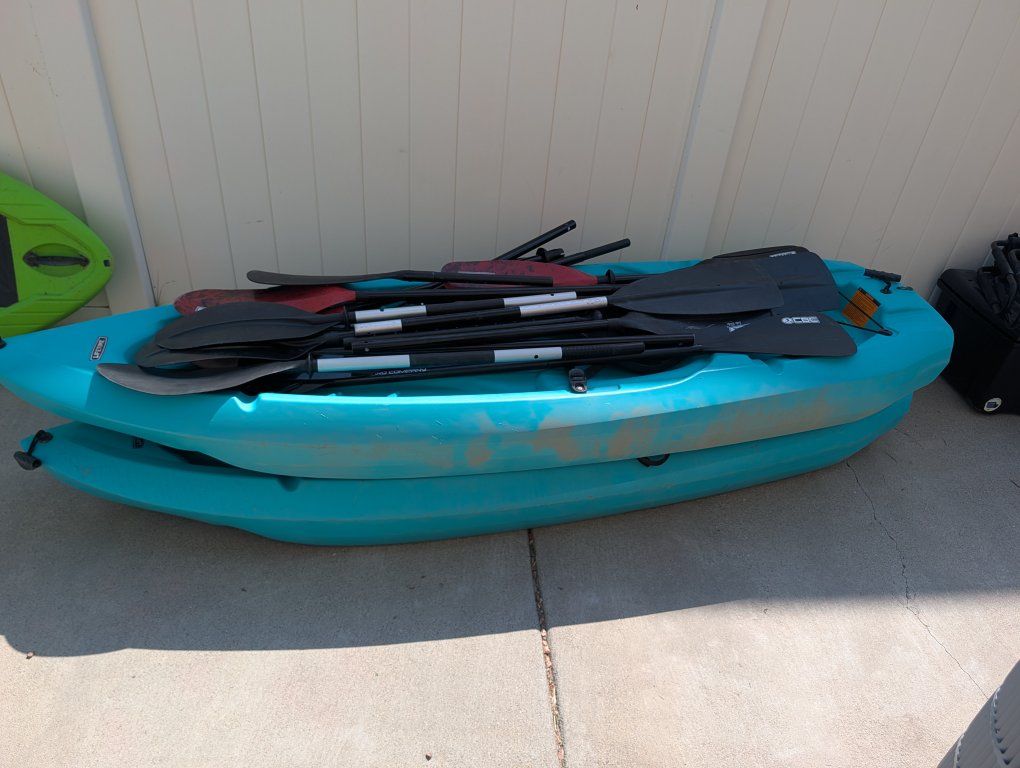 Lifetime Sit-On-Top Kayaks with Paddles - Teal (Pair)