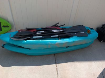 Lifetime Sit-On-Top Kayaks with Paddles - Teal (Pair)