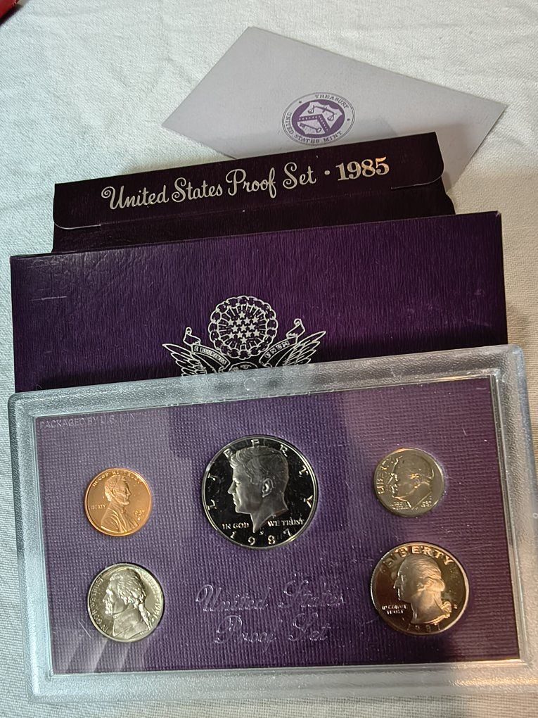 United States Proof Set 1985 US Mint Original Government Packaging (OGP) 5-Coin Set
