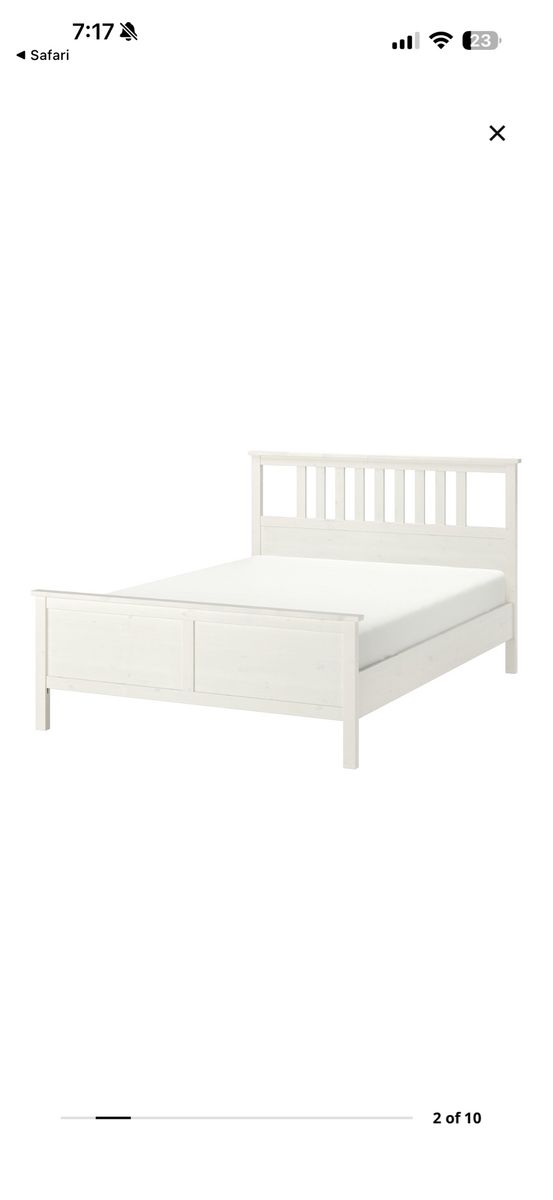 IKEA Hemnes White Bedroom Furniture Set - Full Bed Frame, Dresser, and Nightstand Solid Wood