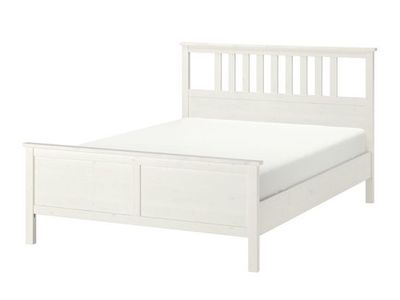 IKEA Hemnes White Bedroom Furniture Set - Full Bed Frame, Dresser, and Nightstand Solid Wood