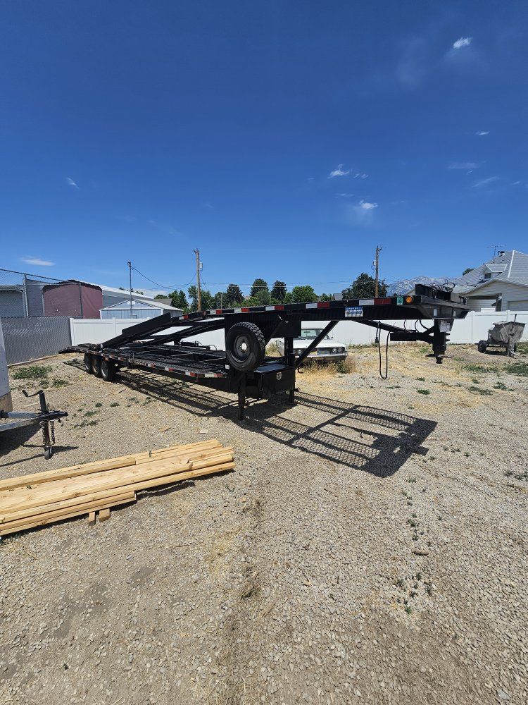 Kaufman EZ-4 Car Hauler Trailer - Used, Gooseneck, 4-Car Capacity, Black