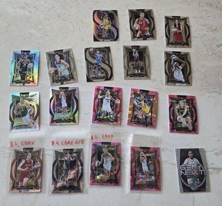 Panini Select WNBA & Bowman U Basketball Cards Lot - Caitlin Clark, A'ja Wilson