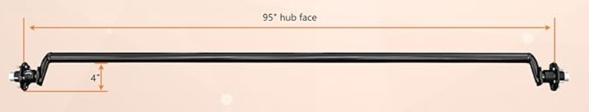 3500 lbs Trailer Drop Axle with 5-Lug 4.5'' Hubs