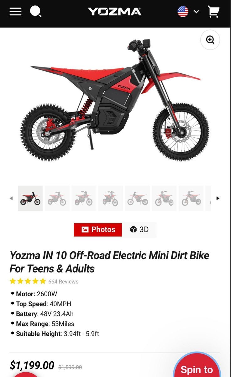 Yozma IN10 Electric Off-Road Mini Dirt Bike 2600W