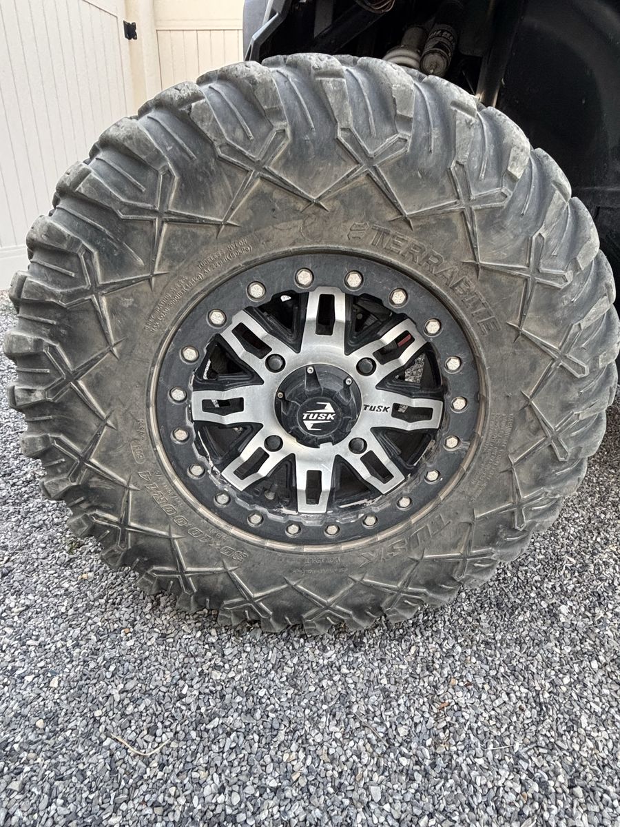 4 Tusk bead lock wheels/rims and tires