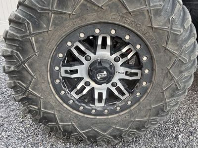 4 Tusk bead lock wheels/rims and tires