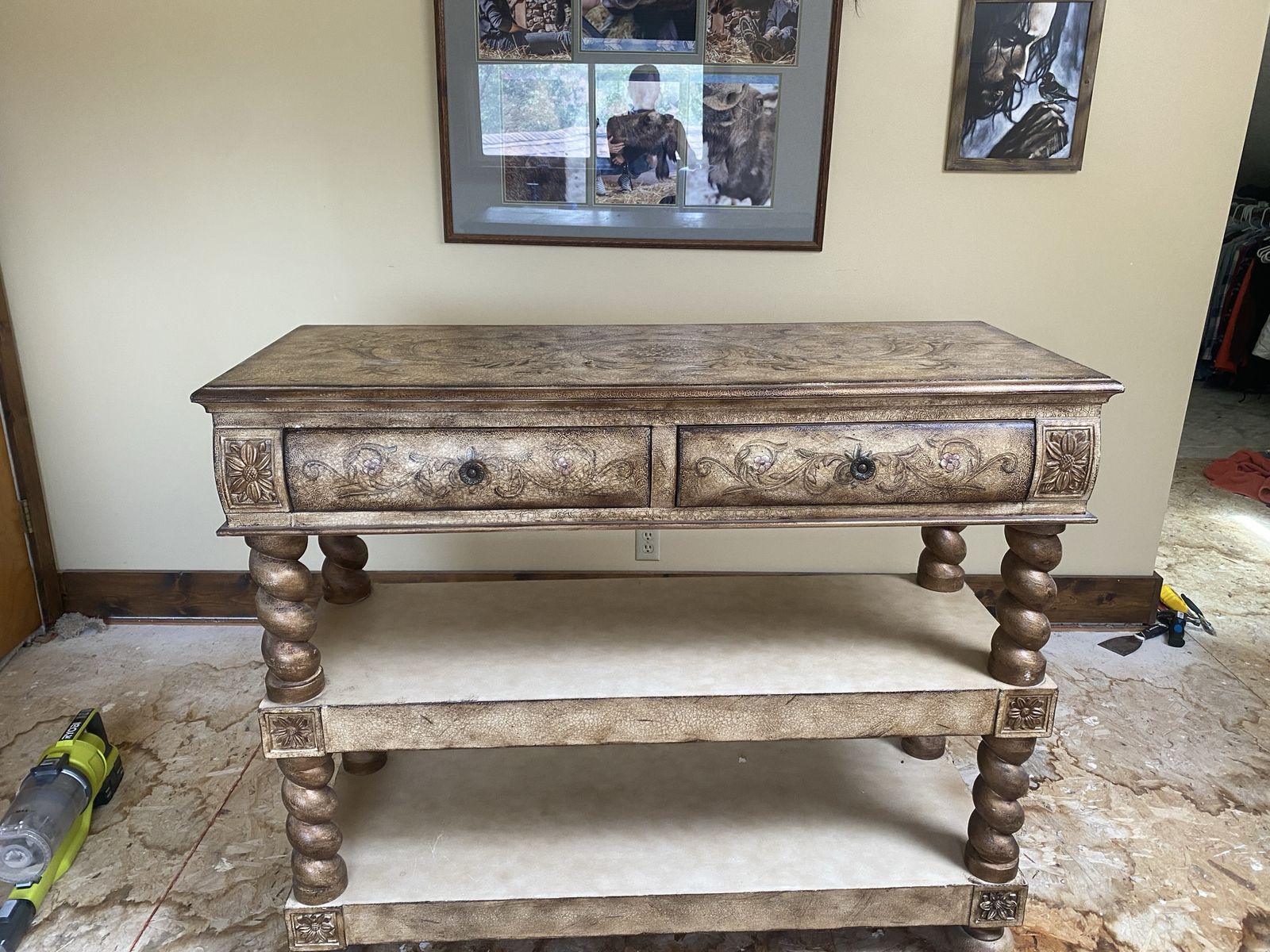 wooden console table