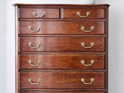 Vintage Walnut Davis Cabinet Company 7 Drawer Dresser | Vintage Walnut 7 Drawer Chest