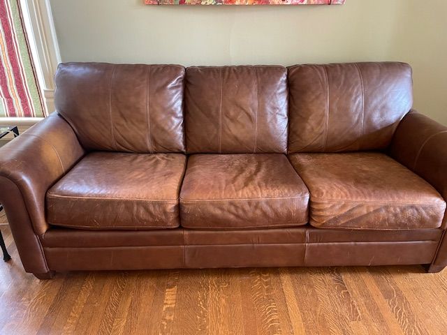 Ethan Allen Leather Couch