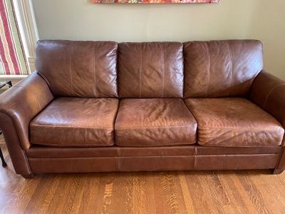 Ethan Allen Leather Couch