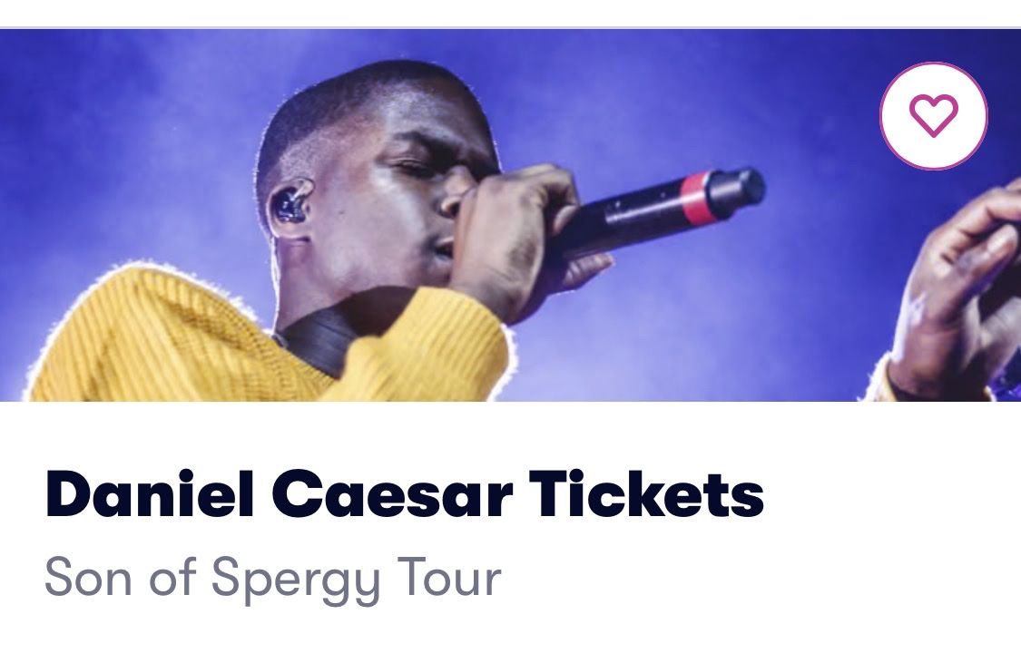 6 Daniel Caesar Concert Tickets - Son of Spergy Tour in Denver,  August 26th