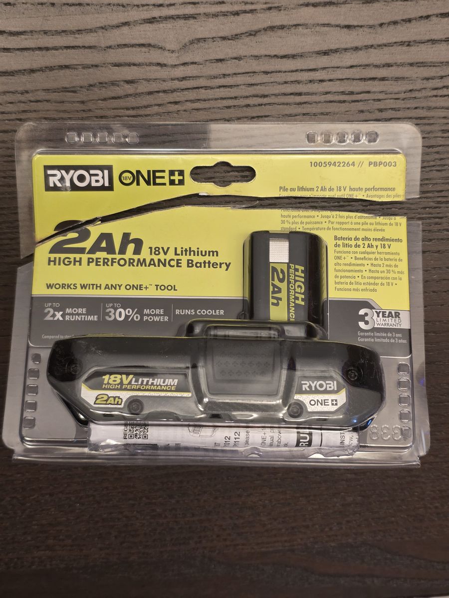 RYOBI ONE+ 18V 2.0 Ah Battery Lithium-Ion HIGH PERFORMANCE