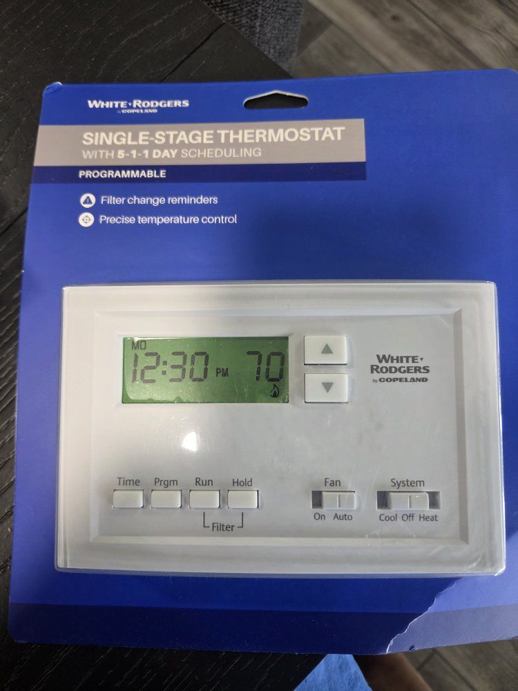 White-Rodgers Copeland Thermostat Programmable 70F Digital Wall Mount HVAC Control