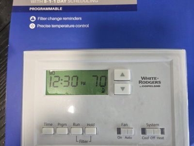 White-Rodgers Copeland Thermostat Programmable 70F Digital Wall Mount HVAC Control