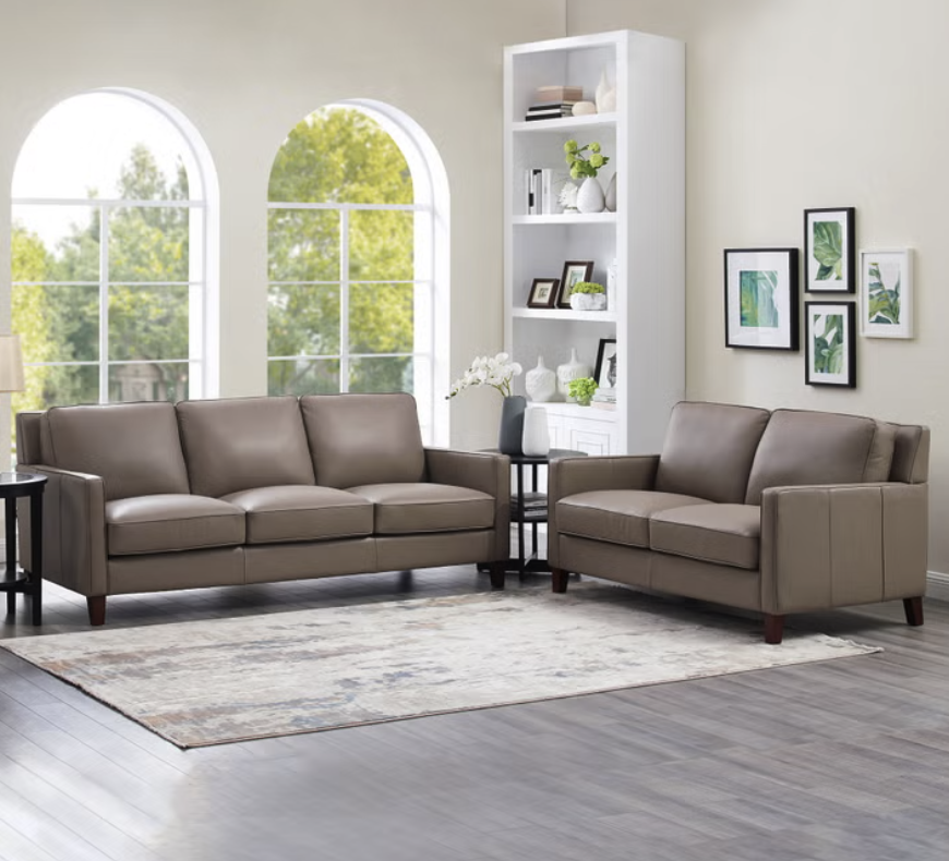 BACK TO SCHOOL LEATHER SAVINGS – WEST PARK 2-PIECE LEATHER SOFA & LOVESEAT SET
