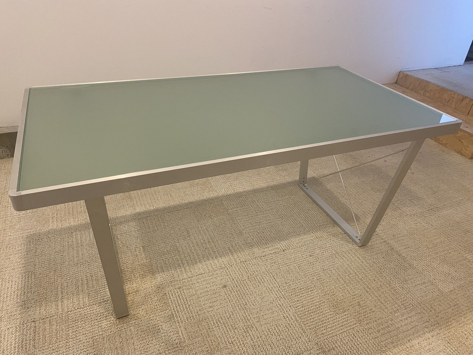 Price Reduced! Glass and metal table/desk