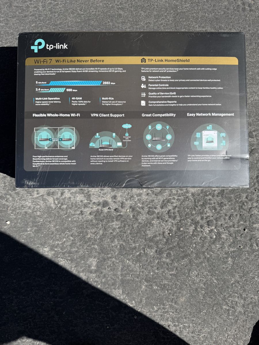 TP-Link WiFi 7 Router (BE3600) - NEW $75