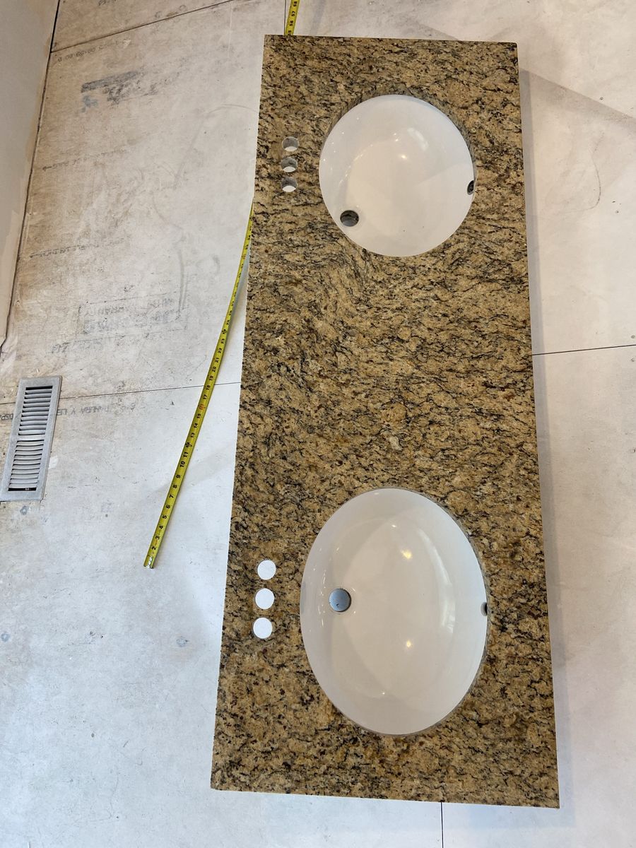 Granite Double Bowl Vanity Top