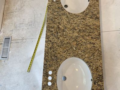 Granite Double Bowl Vanity Top