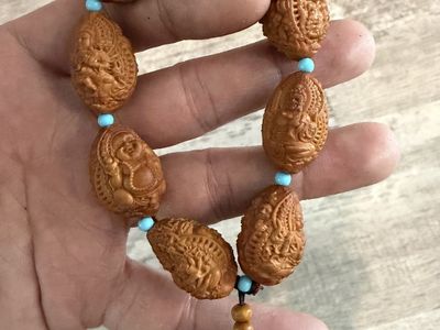 Hand-Carved Olive Pit Bracelet