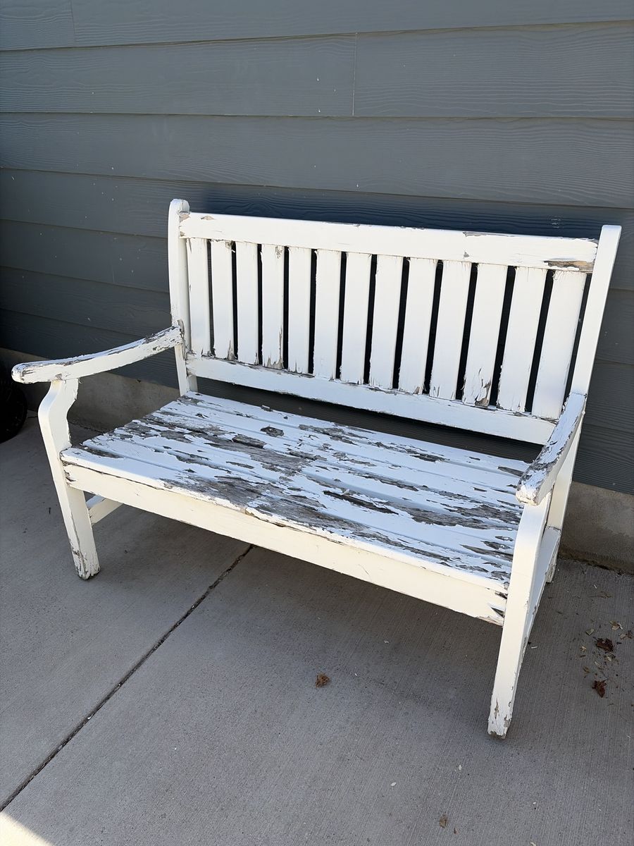 White Outdoor Bench