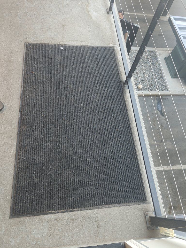Large Dark Gray Commercial Rubber-Backed Entrance Doormat Mat