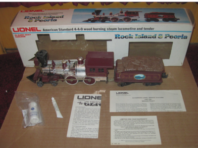 LIONEL ROCK ISLAND AND PEORIA GENERAL LOCOMOTIVE AND TENDER