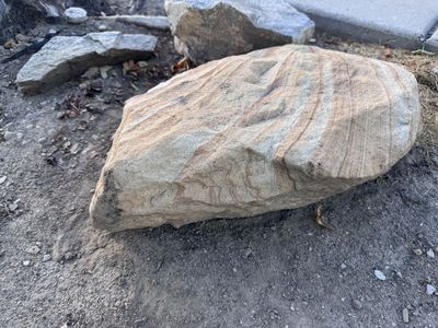 Large sandstone with twirly pattern