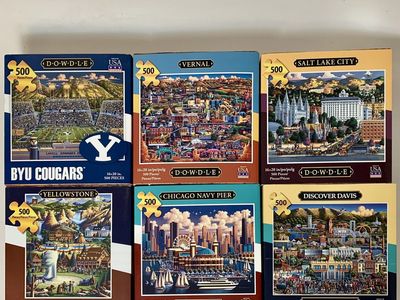 Dowdle 500pc jigsaw Puzzles with maps and slipcovers some new