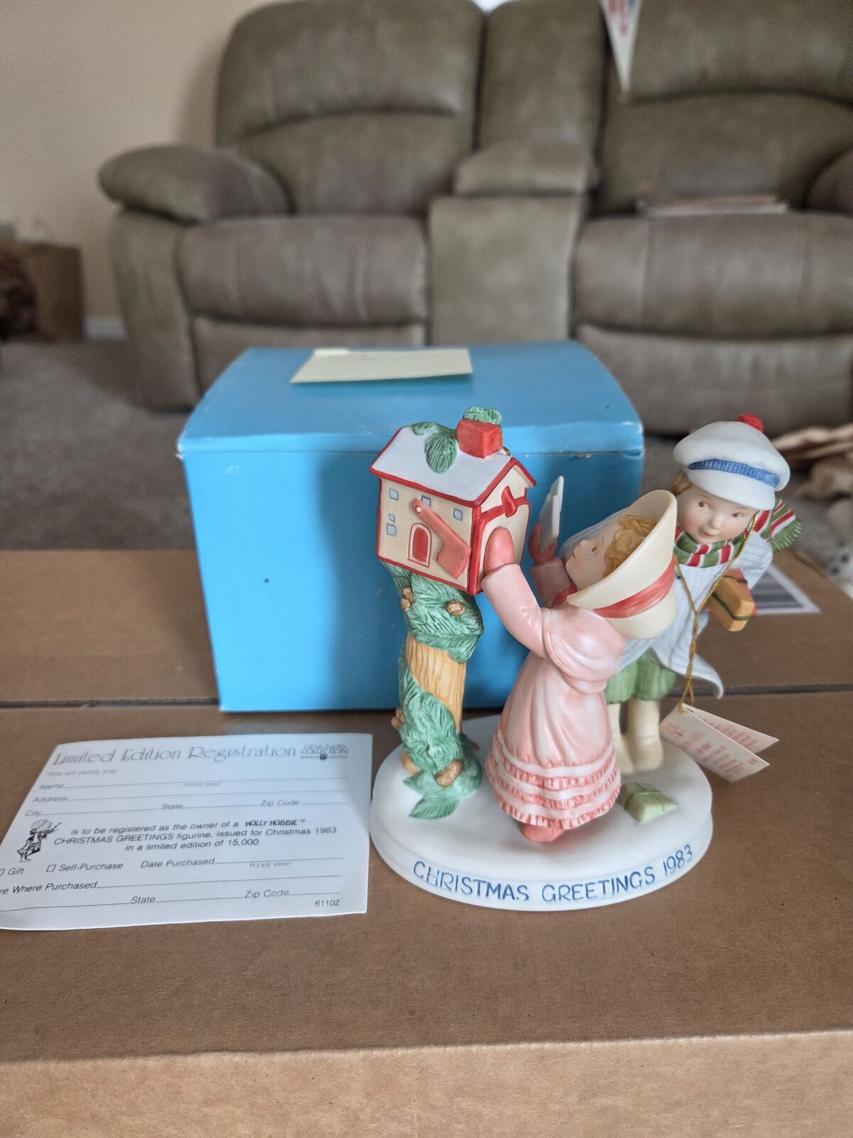 Holly Hobbie Christmas Figurine 1983