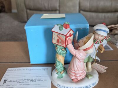 Holly Hobbie Christmas Figurine 1983
