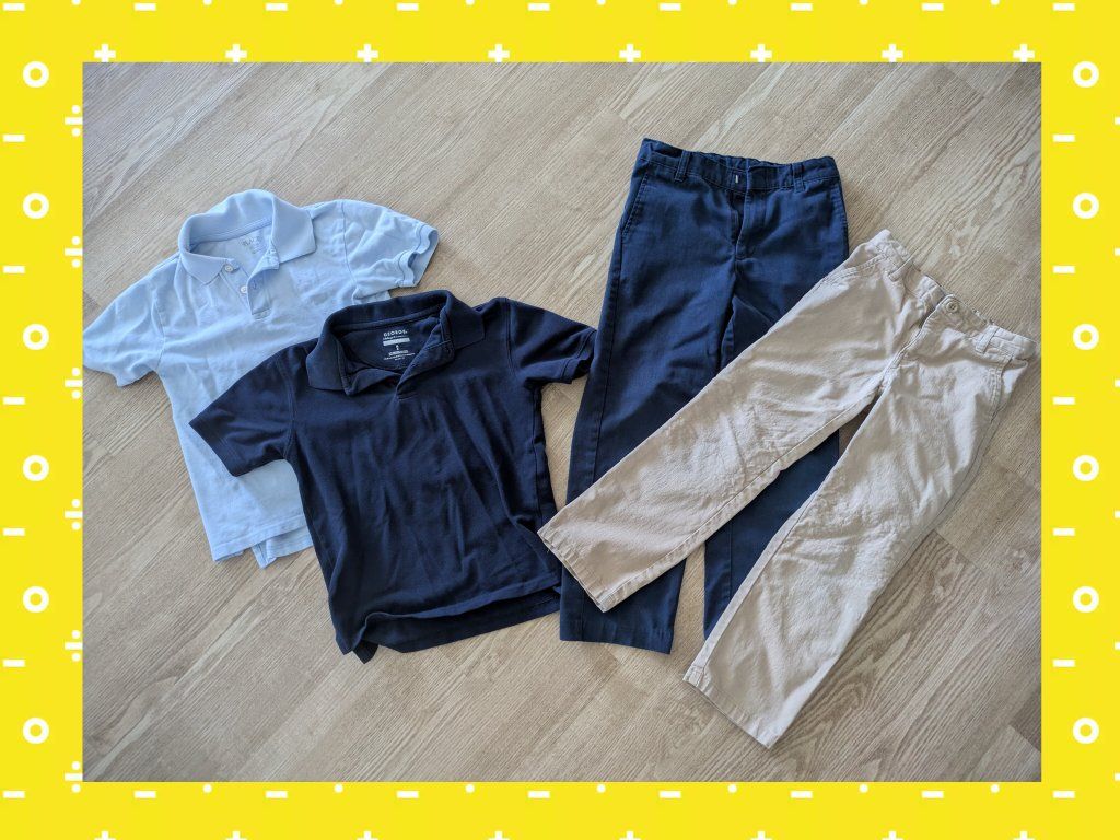 Boys (Size 8) School Uniform Set - 2 Polo Shirts & 2 Pants