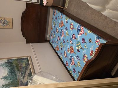 Mahogany Twin Bed and Vanity, Mirror, Chair